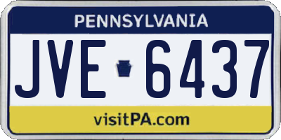 PA license plate JVE6437