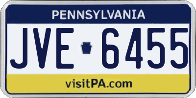 PA license plate JVE6455