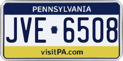 PA license plate JVE6508