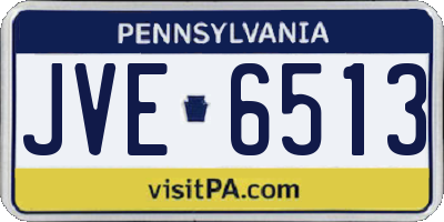 PA license plate JVE6513