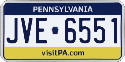 PA license plate JVE6551