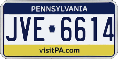 PA license plate JVE6614