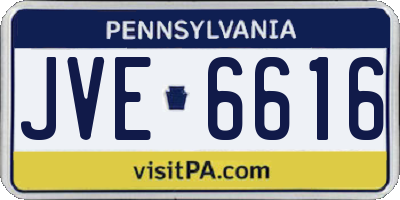 PA license plate JVE6616