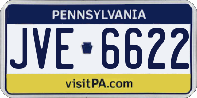 PA license plate JVE6622