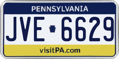PA license plate JVE6629