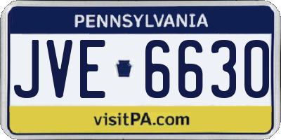 PA license plate JVE6630