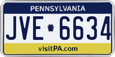 PA license plate JVE6634