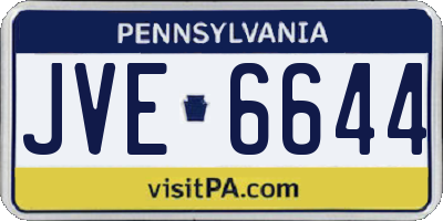 PA license plate JVE6644
