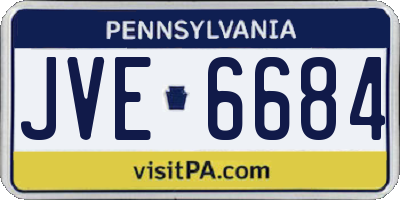 PA license plate JVE6684