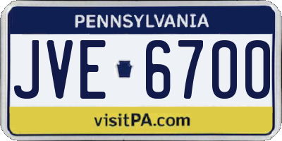 PA license plate JVE6700
