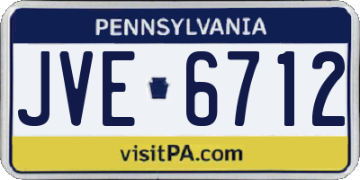 PA license plate JVE6712
