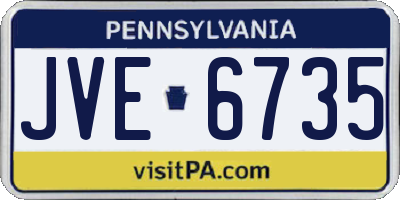 PA license plate JVE6735