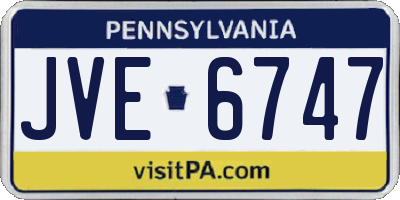 PA license plate JVE6747