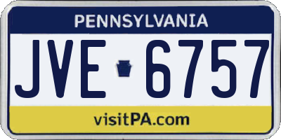 PA license plate JVE6757