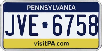 PA license plate JVE6758