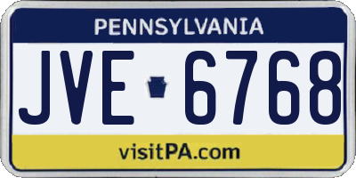 PA license plate JVE6768