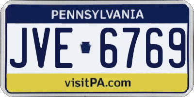 PA license plate JVE6769