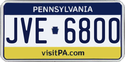 PA license plate JVE6800