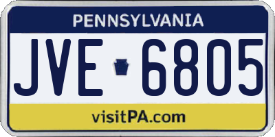 PA license plate JVE6805