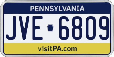 PA license plate JVE6809