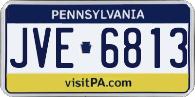 PA license plate JVE6813