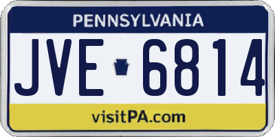 PA license plate JVE6814