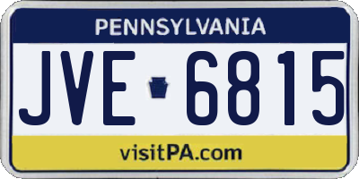 PA license plate JVE6815