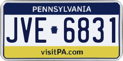 PA license plate JVE6831