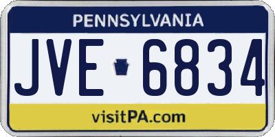 PA license plate JVE6834