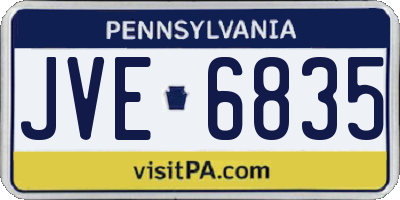 PA license plate JVE6835