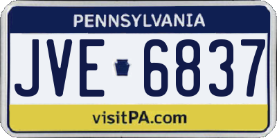 PA license plate JVE6837