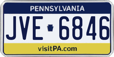 PA license plate JVE6846