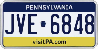 PA license plate JVE6848