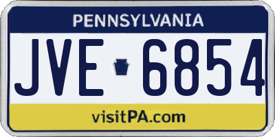 PA license plate JVE6854