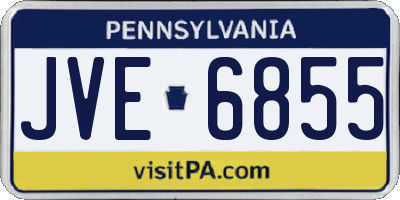 PA license plate JVE6855
