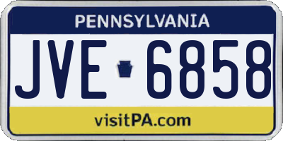 PA license plate JVE6858