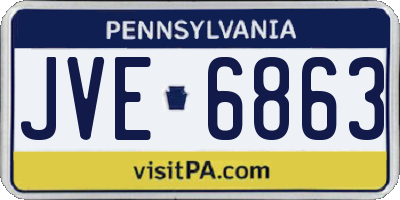 PA license plate JVE6863
