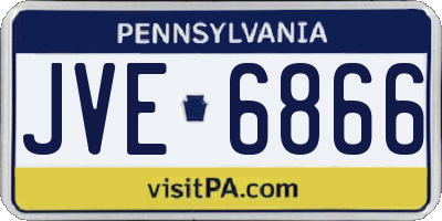 PA license plate JVE6866
