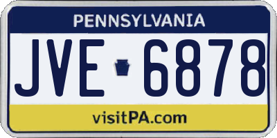 PA license plate JVE6878