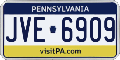 PA license plate JVE6909
