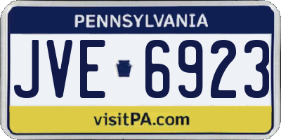 PA license plate JVE6923