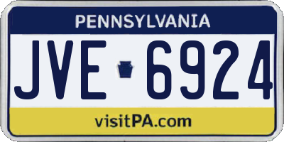 PA license plate JVE6924
