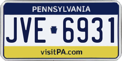 PA license plate JVE6931