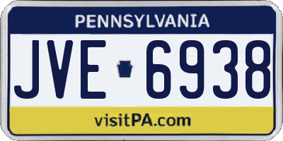 PA license plate JVE6938