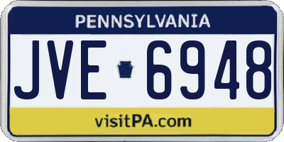 PA license plate JVE6948