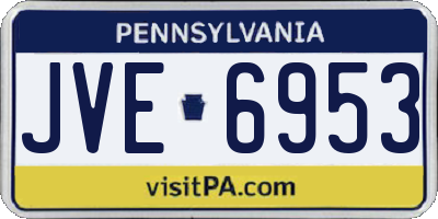 PA license plate JVE6953