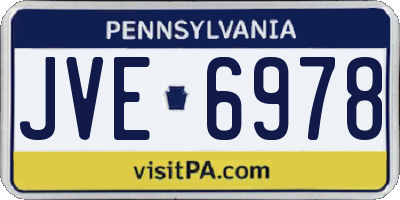 PA license plate JVE6978