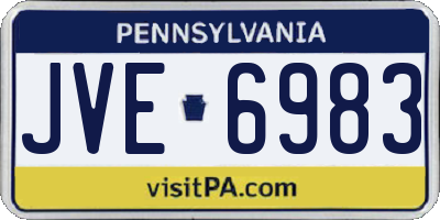 PA license plate JVE6983