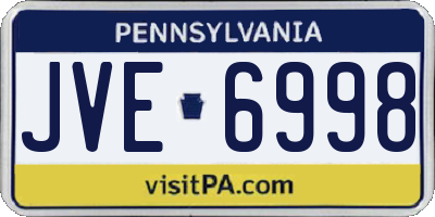 PA license plate JVE6998