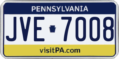 PA license plate JVE7008